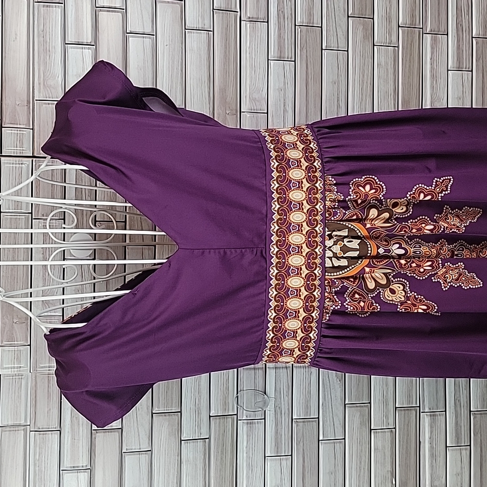 Deep v-neck purple dress - Picture 7 of 12